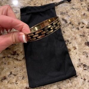 Black and Faux Gold Bracelet